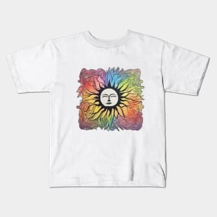 Colorful Abstract Sun and Moon Artwork No. 528 Kids T-Shirt